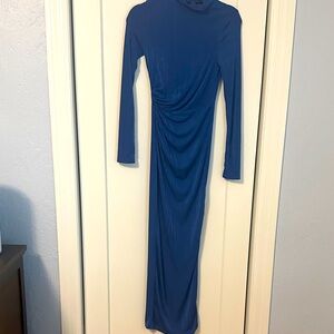 SHEIN Elegant Blue Long Sleeve Dress